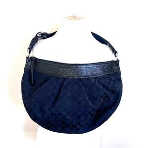 Coach Jacquard Canvas Patent Leather Soho Pleated Signature Hobo Bag F13741